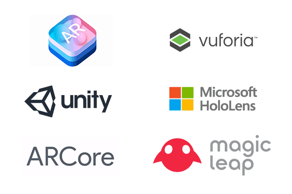 Invonto uses different augmented reality technologies including Oculus, Unity, ARKit, and ARCore