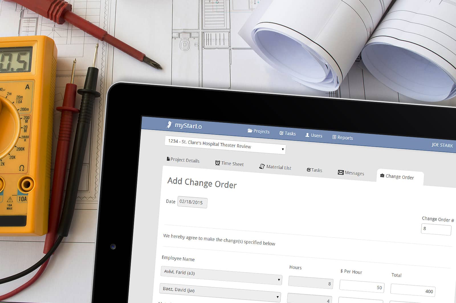 Star-Lo Electric field service management software - change order screenshot 2