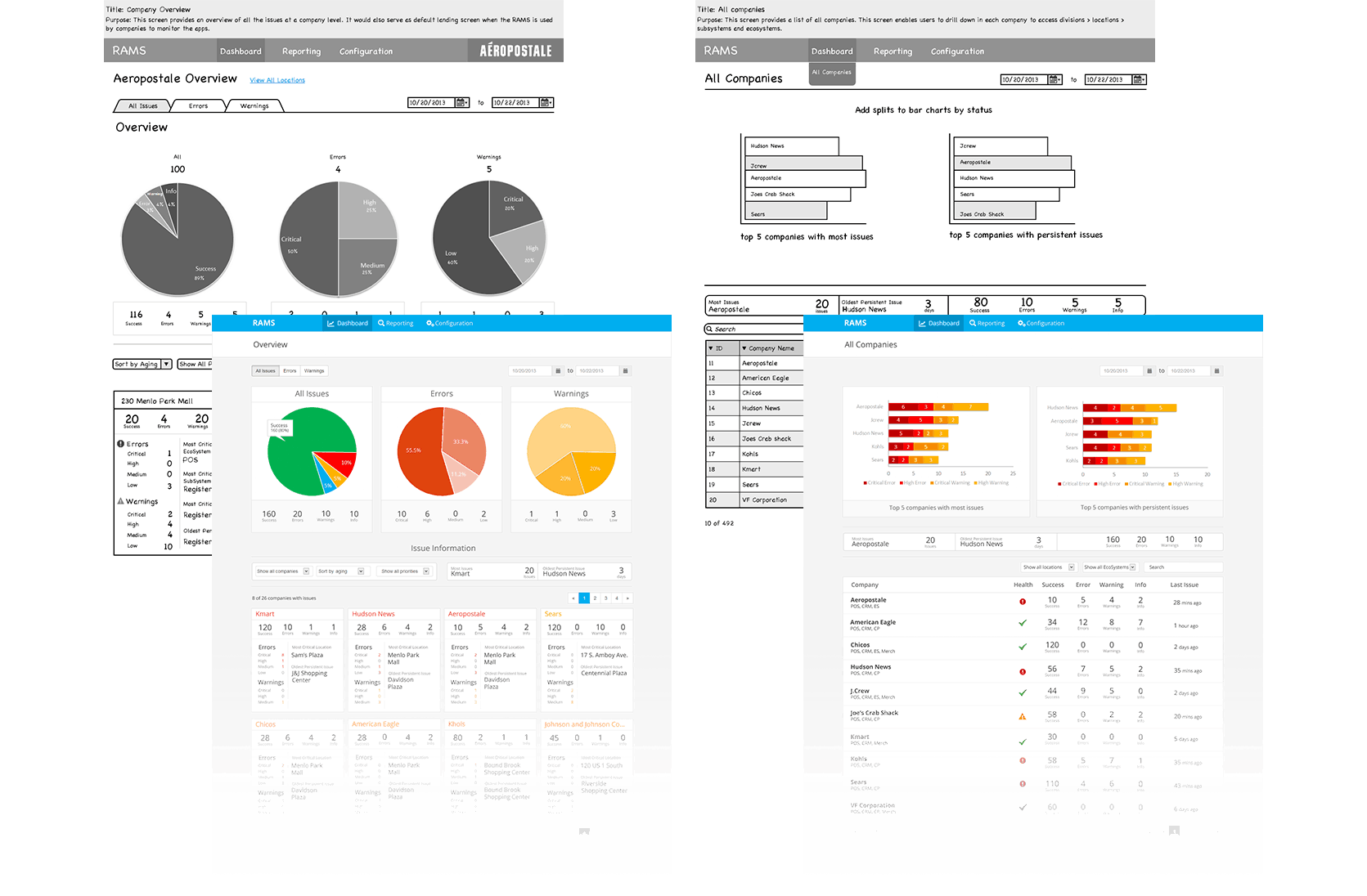 Epicor RMM wireframe design