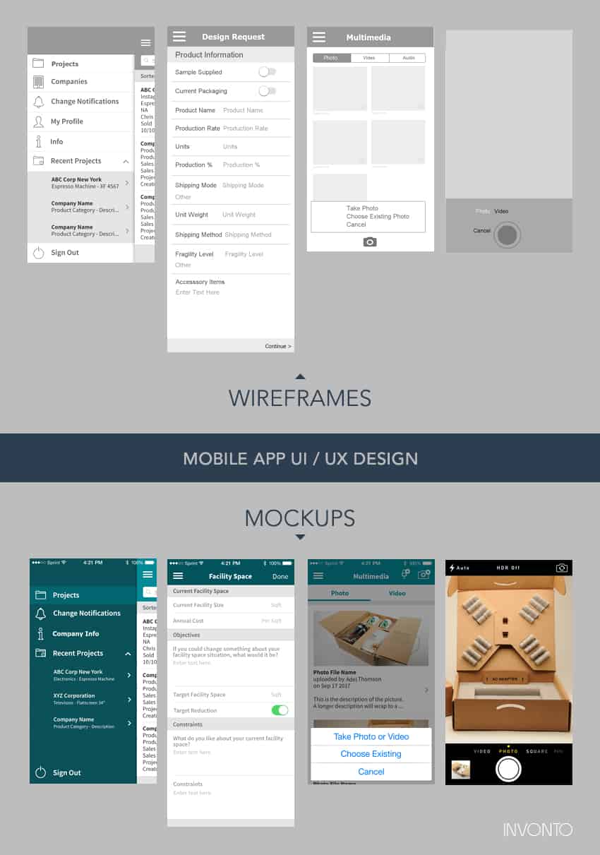 UI / UX Design wireframes and mockups, guide to our mobile app development process