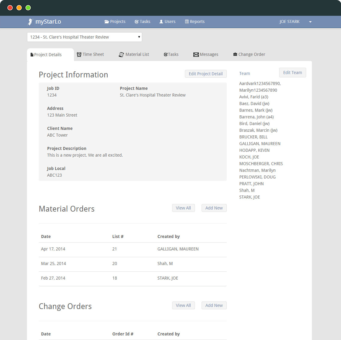 Star-Lo Electric field service management software - project details screenshot