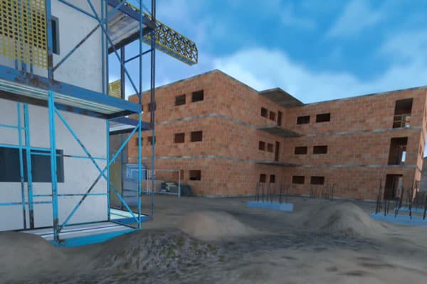 a screenshot of a virtual reality demo for construction training developed by Invonto
